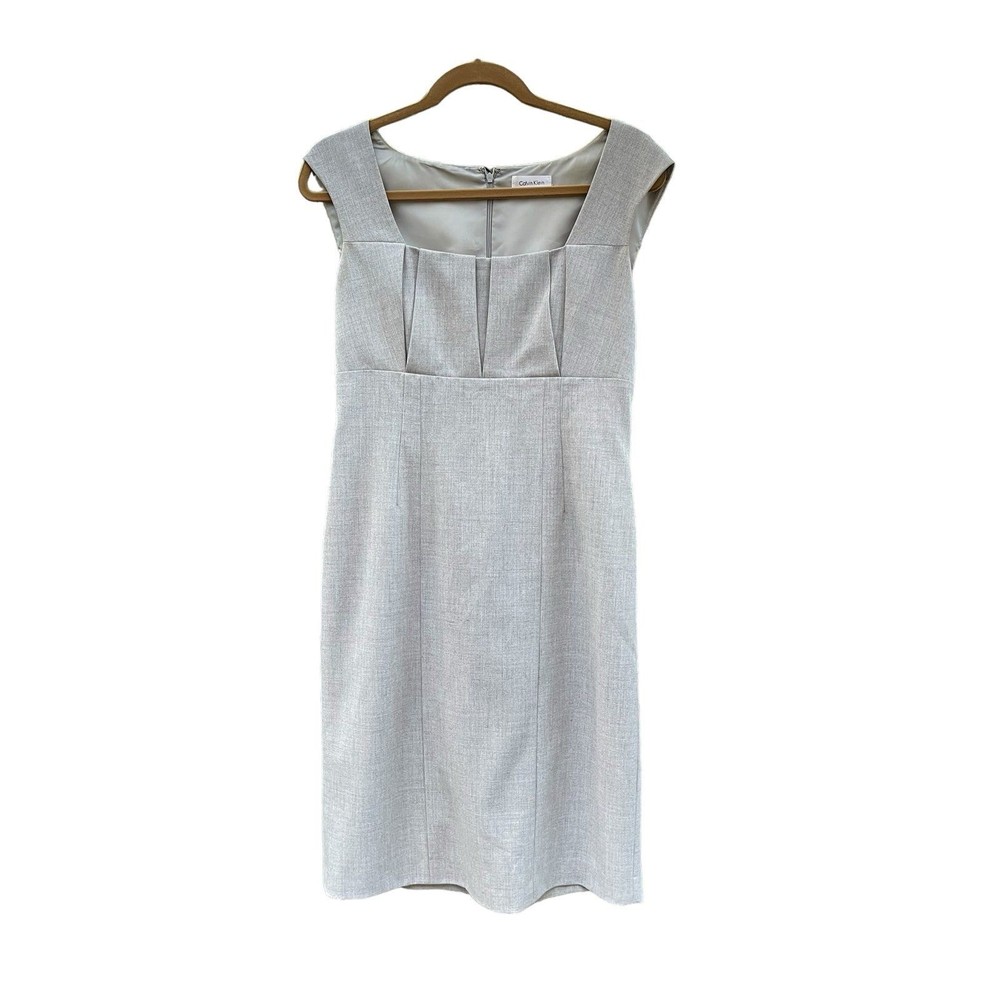 Calvin Klein grey tailored sheeth dress size 8‎
